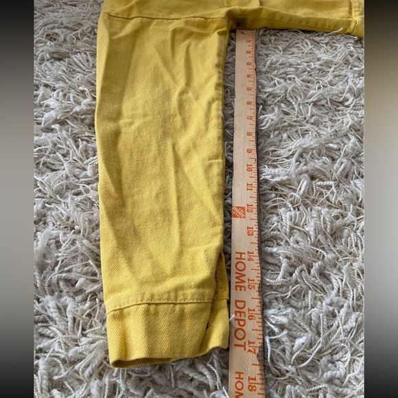 Women's Ripped Distressed Button-Up Denim Jacket Yellow Size XS - Picture 6 of 15